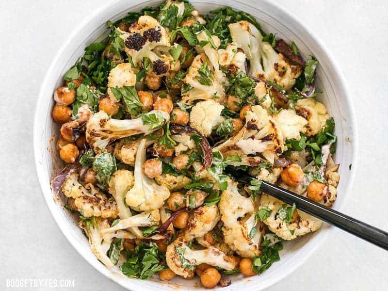 Roasted Cauliflower Salad
 cold cauliflower salad