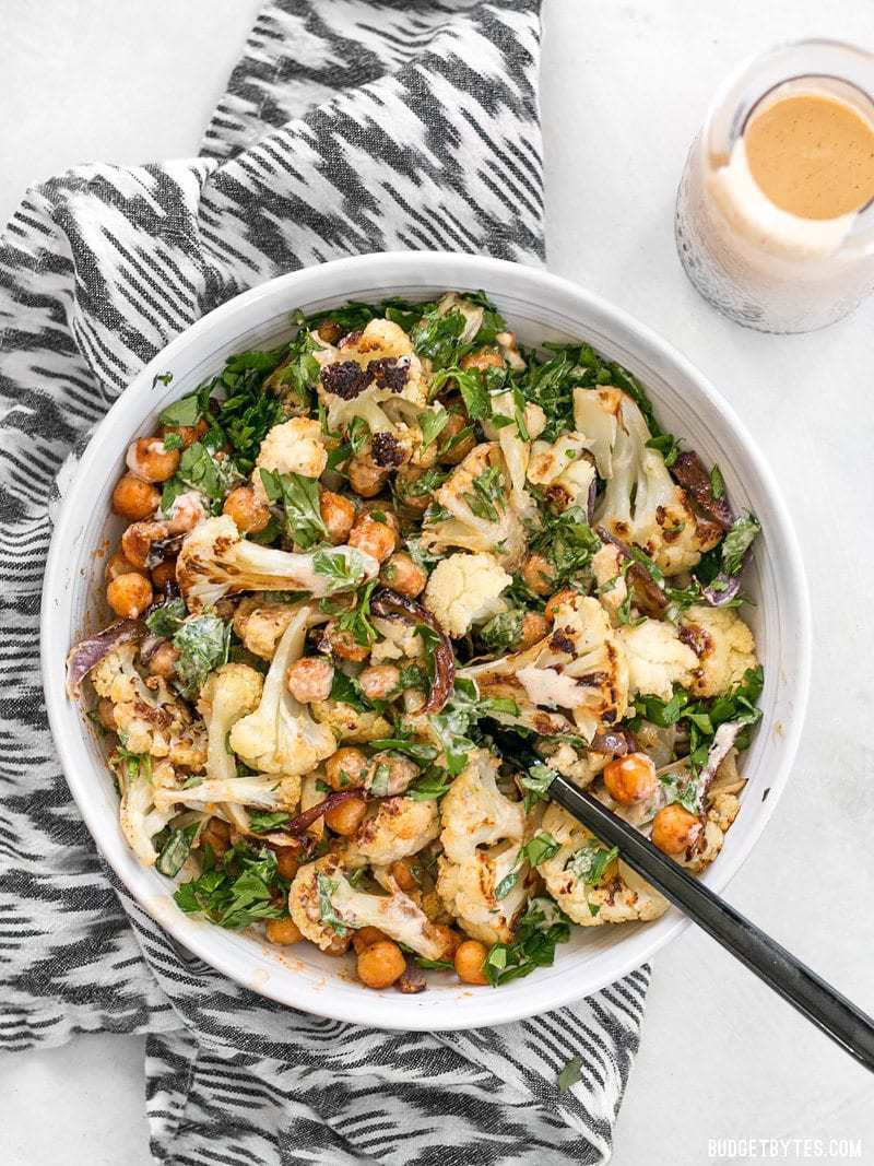 Roasted Cauliflower Salad
 middle eastern cauliflower tahini