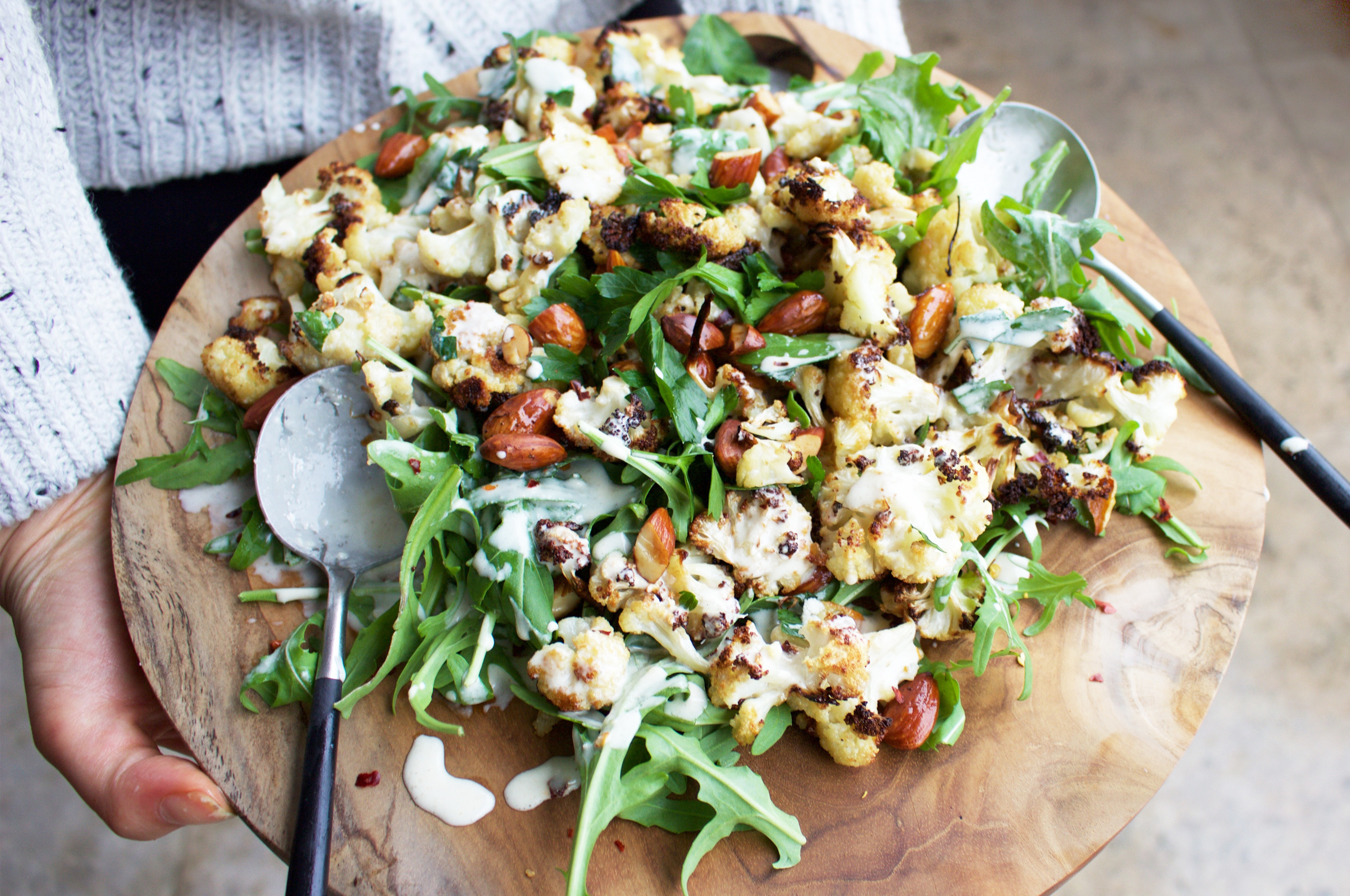 Roasted Cauliflower Salad
 Roasted Cauliflower and Almond Salad Recipe