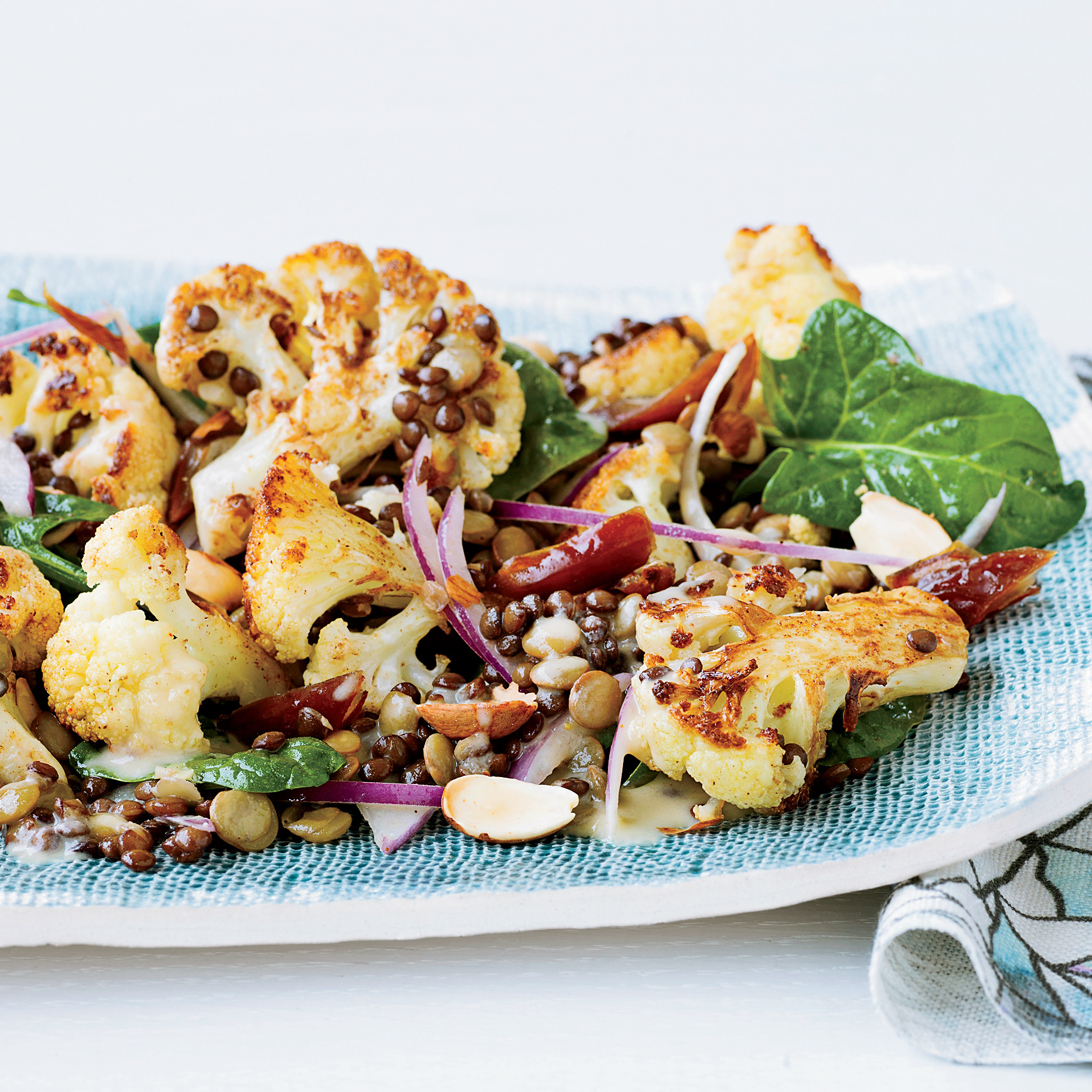 Roasted Cauliflower Salad
 Roasted Cauliflower Salad with Lentils and Dates Recipe