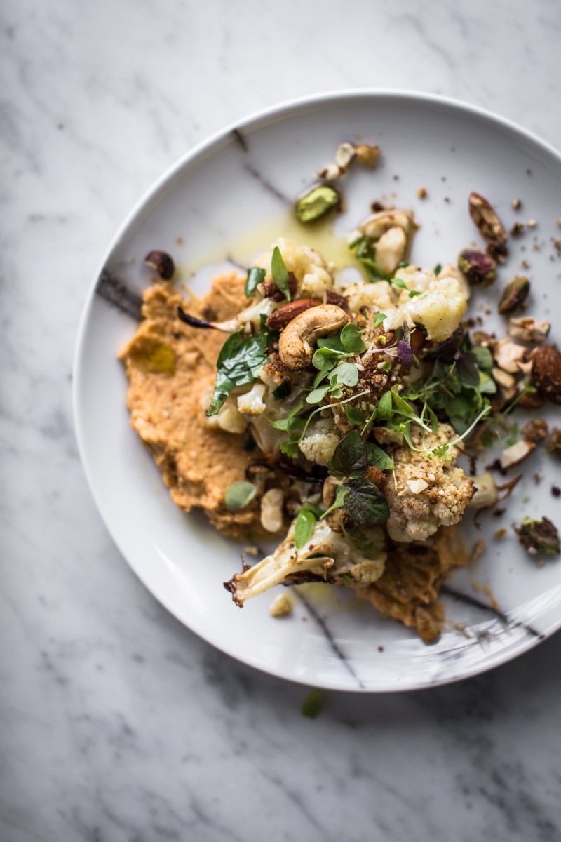 Roasted Cauliflower Salad
 Slow Roasted Cauliflower Salad With Sweet Potato Hummus