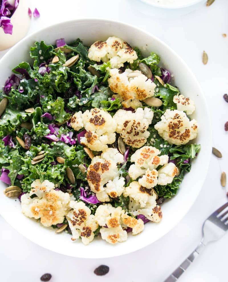 Roasted Cauliflower Salad
 Kale and Roasted Cauliflower Salad The Glowing Fridge