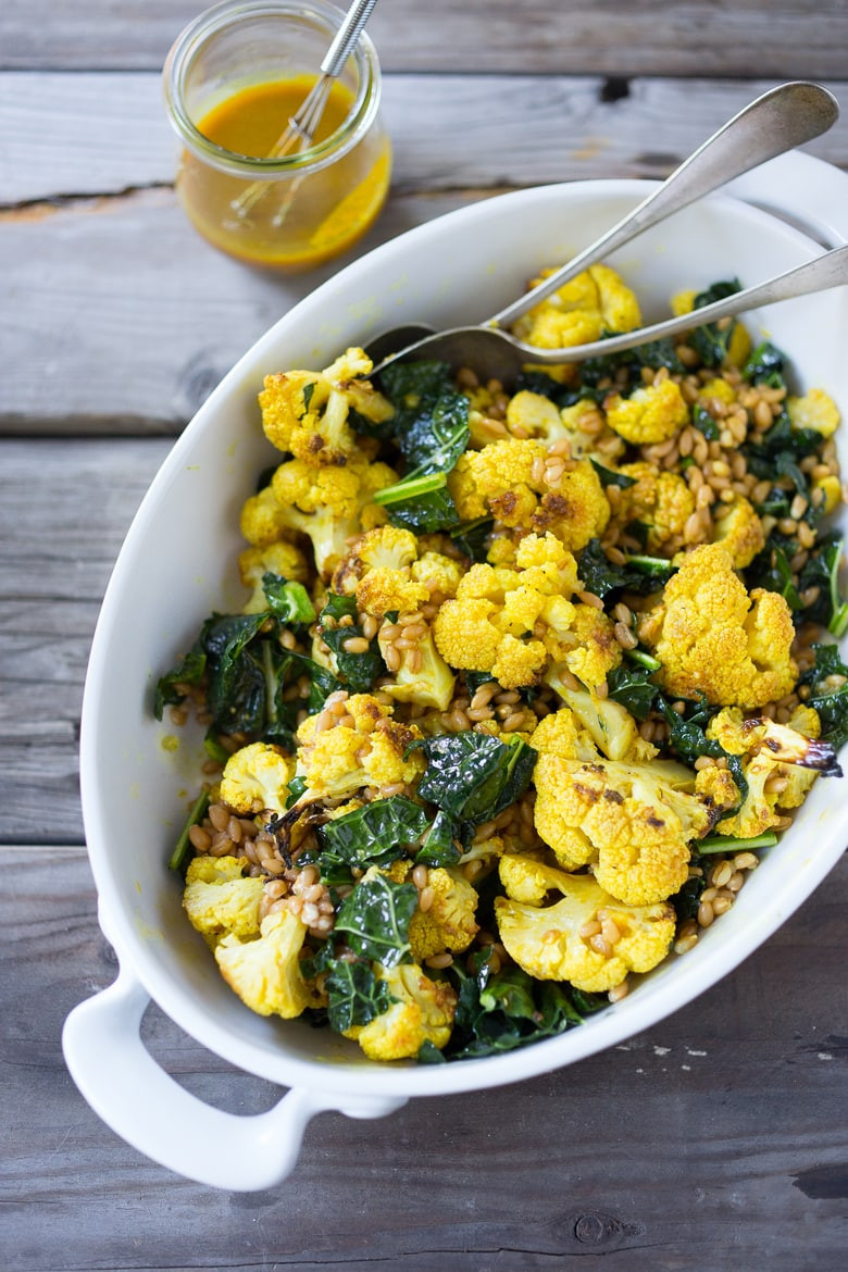 Roasted Cauliflower Salad
 Roasted Cauliflower Salad with Turmeric Dressing