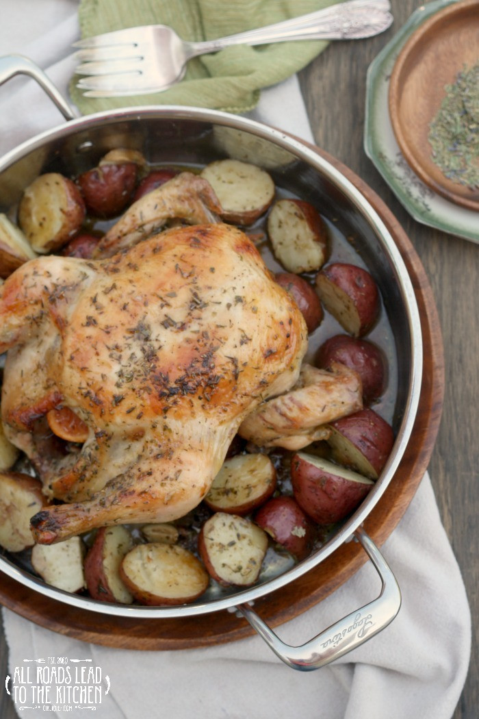 Roasted Chicken And Potatoes
 Herbes de Provence Roasted Chicken and Potatoes an