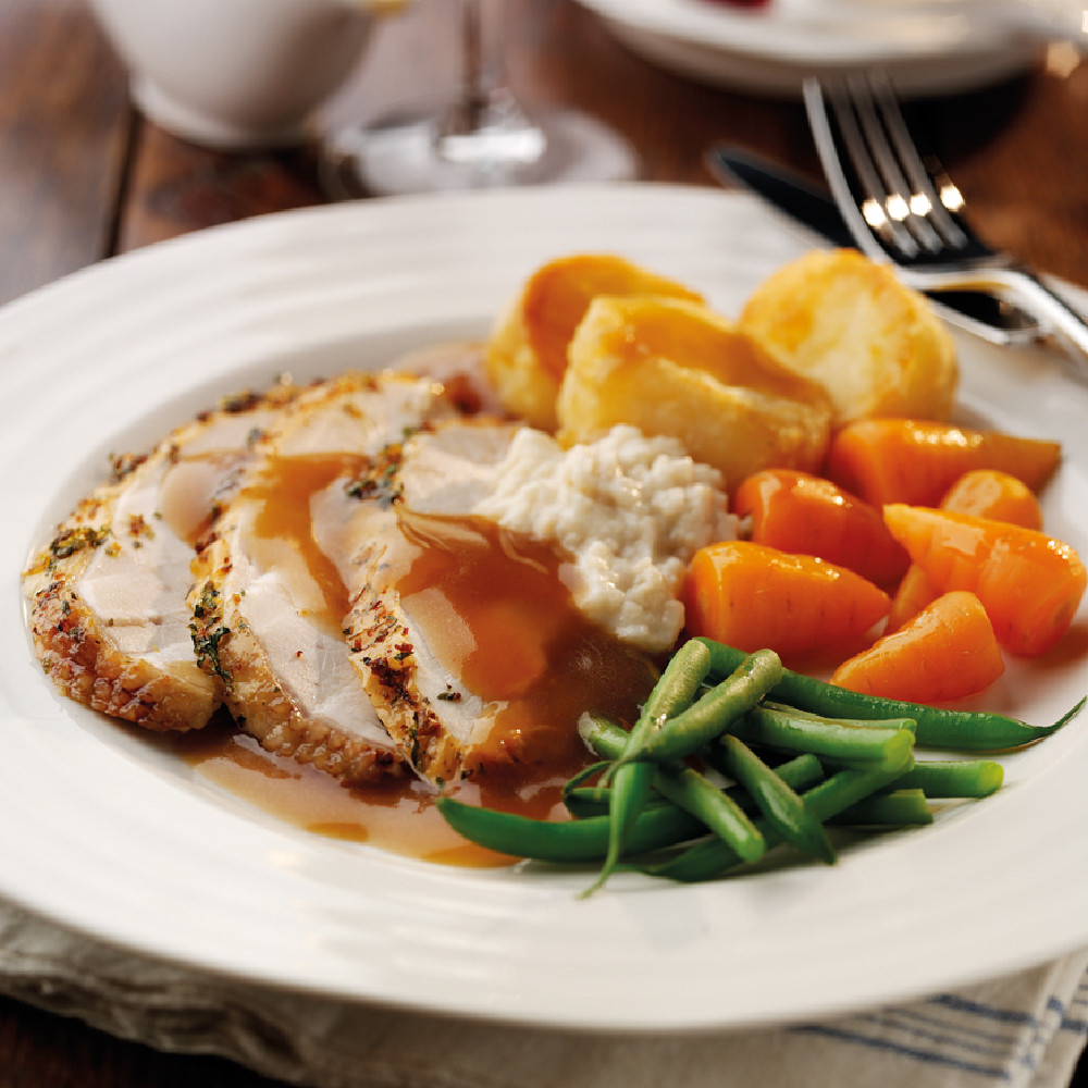 Roasted Chicken Dinner
 CLASSIC ROAST CHICKEN WITH GRAVY