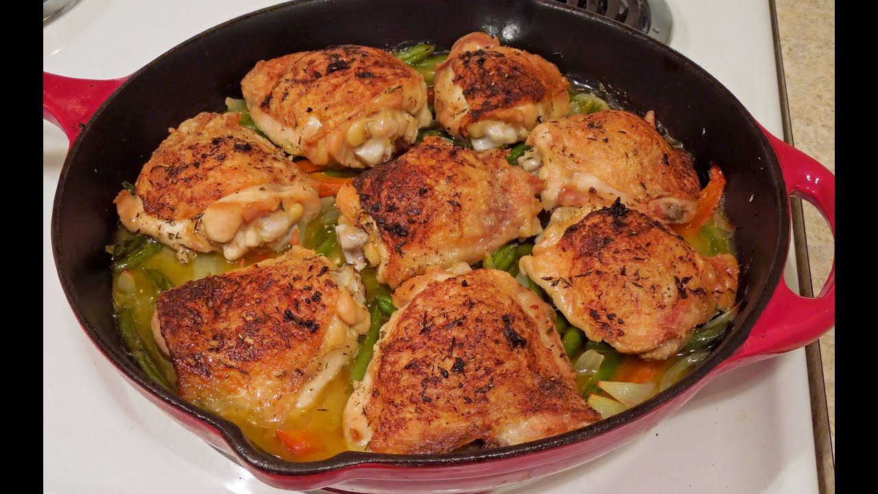 Roasted Chicken Thighs And Vegetables
 baked chicken thighs and ve ables