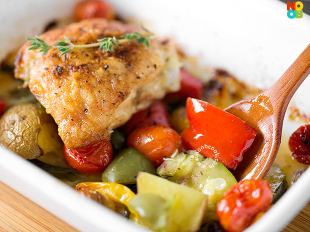 Roasted Chicken Thighs And Vegetables
 Roasted Chicken Thighs & Ve ables Recipe