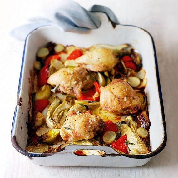 Roasted Chicken Thighs And Vegetables
 Chicken Thighs with Roasted Ve ables Woman And Home
