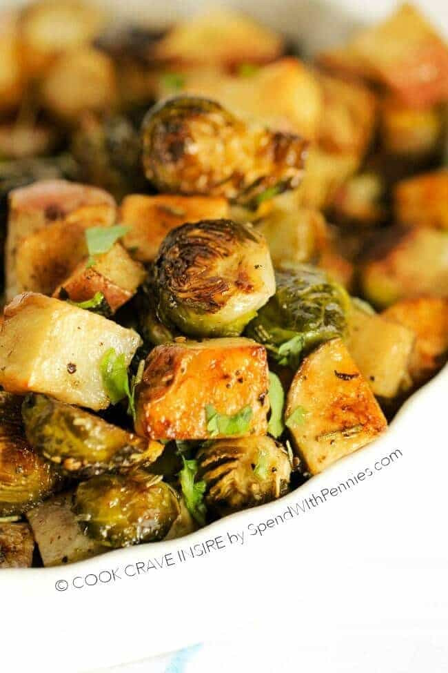 Roasted Potatoes And Brussel Sprouts
 Roasted Potatoes and Brussels Sprouts