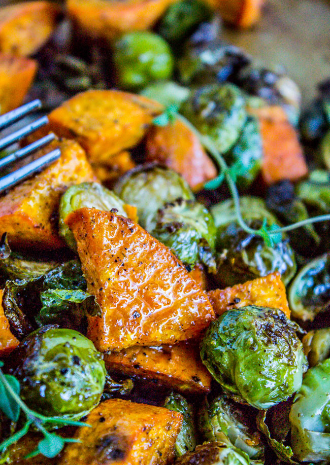 Roasted Potatoes And Brussel Sprouts
 Roasted Sweet Potatoes and Brussels Sprouts The Food