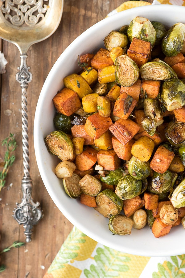 Roasted Potatoes And Brussel Sprouts
 Herb Roasted Garlic Brussels Sprouts Sweet Potatoes and