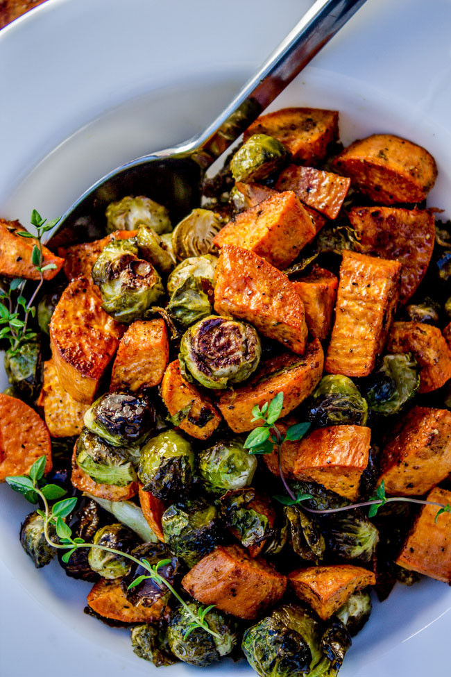 Roasted Potatoes And Brussel Sprouts
 Roasted Sweet Potatoes and Brussels Sprouts The Food