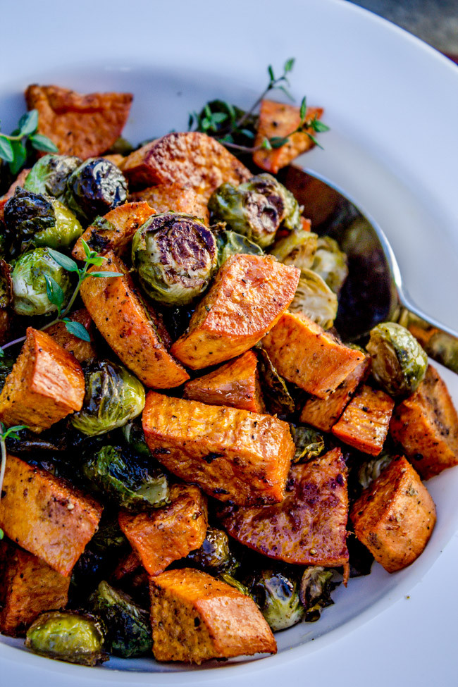 Roasted Potatoes And Brussel Sprouts
 Roasted Sweet Potatoes and Brussels Sprouts The Food