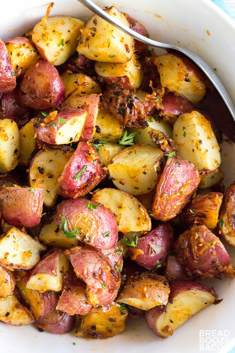 Roasted Red Potatoes
 Garlic Parmesan Roasted Red Potatoes • Bread Booze Bacon