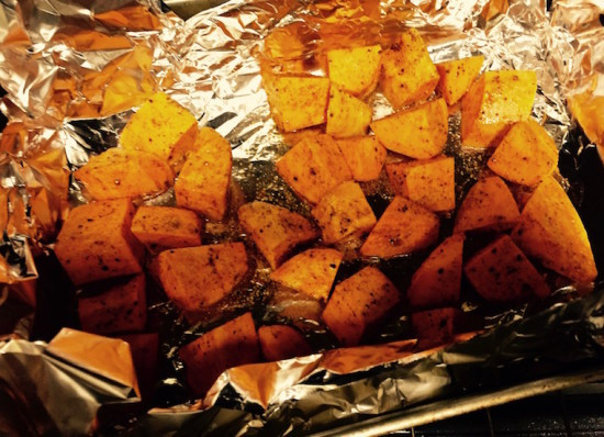 Roasted Sweet Potato Chunks
 Baked Sweet Potato Chunks with Cinnamon Poppop Cooks