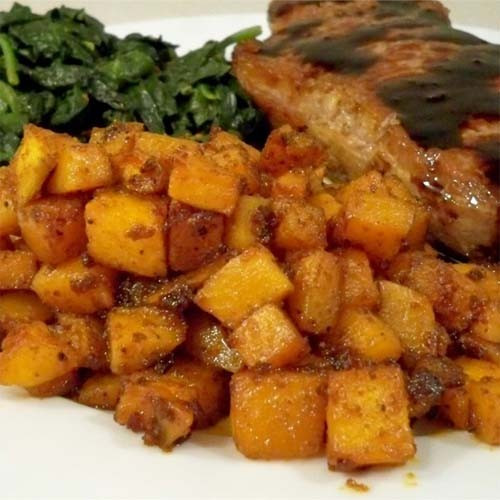 Roasted Sweet Potato Chunks
 Roasted Sweet Yet Spicy Sweet Potato Chunks Page 2 of 2