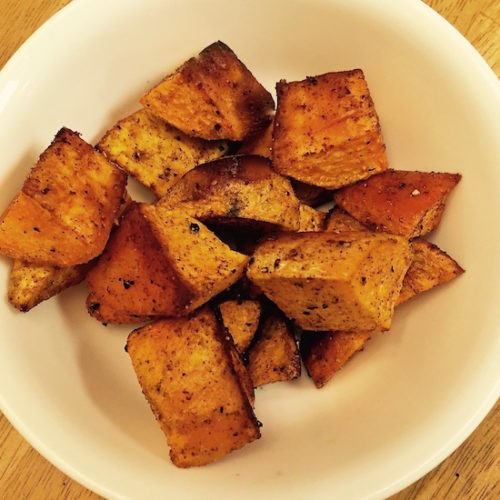 Roasted Sweet Potato Chunks
 Baked Sweet Potato Chunks with Cinnamon Poppop Cooks