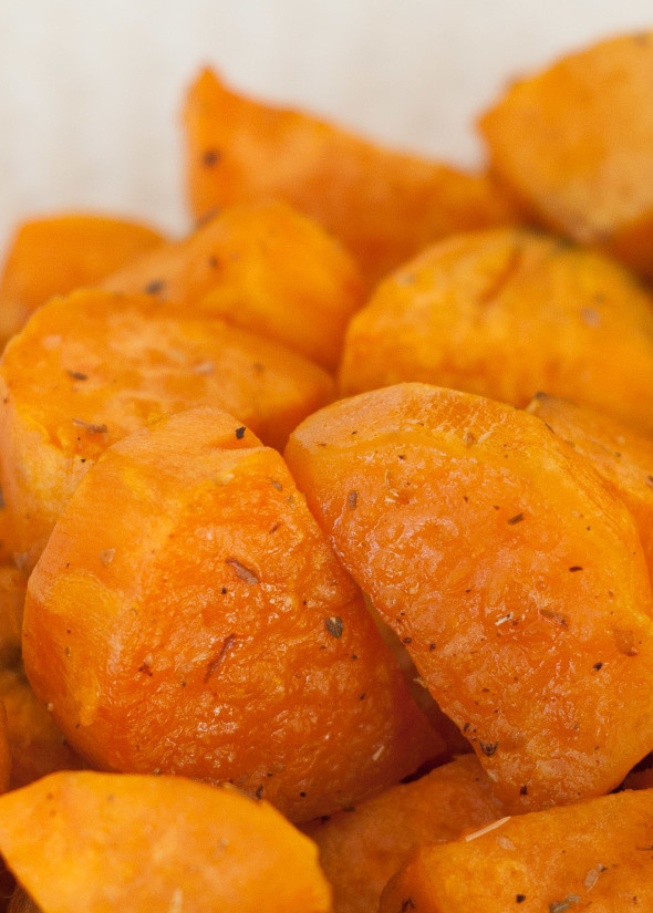 Roasted Sweet Potato Chunks
 Baked Sweet Potato Chunks with Oregano