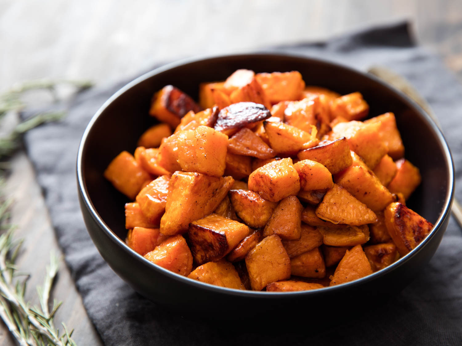 Roasted Sweet Potato Recipe
 Brown Butter Rosemary Roasted Sweet Potatoes Recipe