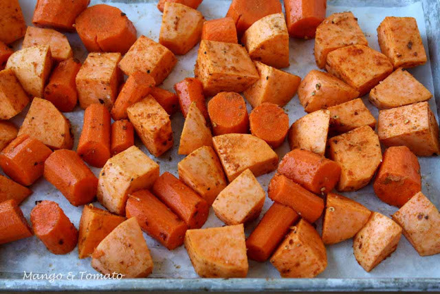 Roasted Sweet Potatoes And Carrots
 Mango & Tomato Roasted sweet potato & carrot soup with