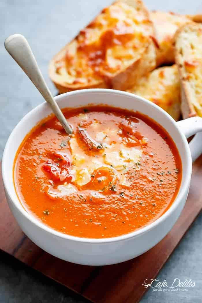 Roasted Tomato Soup Recipe
 Creamy Roasted Tomato Basil Soup No Cream Cafe Delites