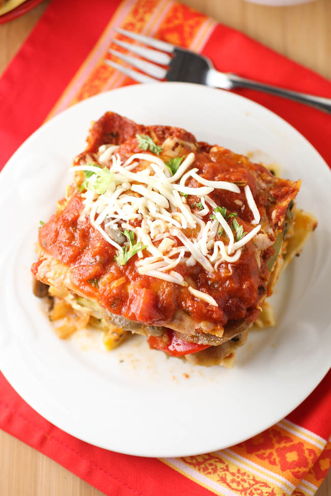 Roasted Vegetable Lasagna
 Roasted Ve able Lasagna with Roasted Red Pepper Sauce