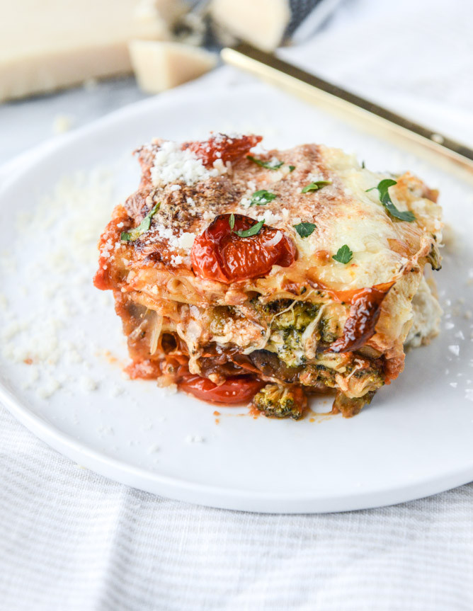 Roasted Vegetable Lasagna
 Roasted Ve able Lasagna with Burrata How Sweet Eats