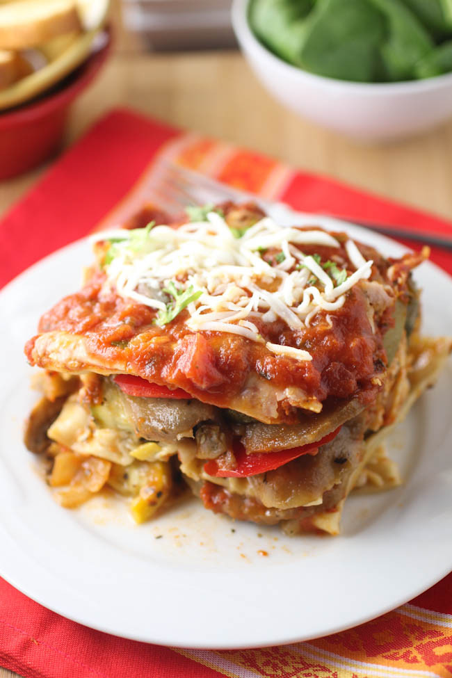 Roasted Vegetable Lasagna
 Roasted Ve able Lasagna with Roasted Red Pepper Sauce