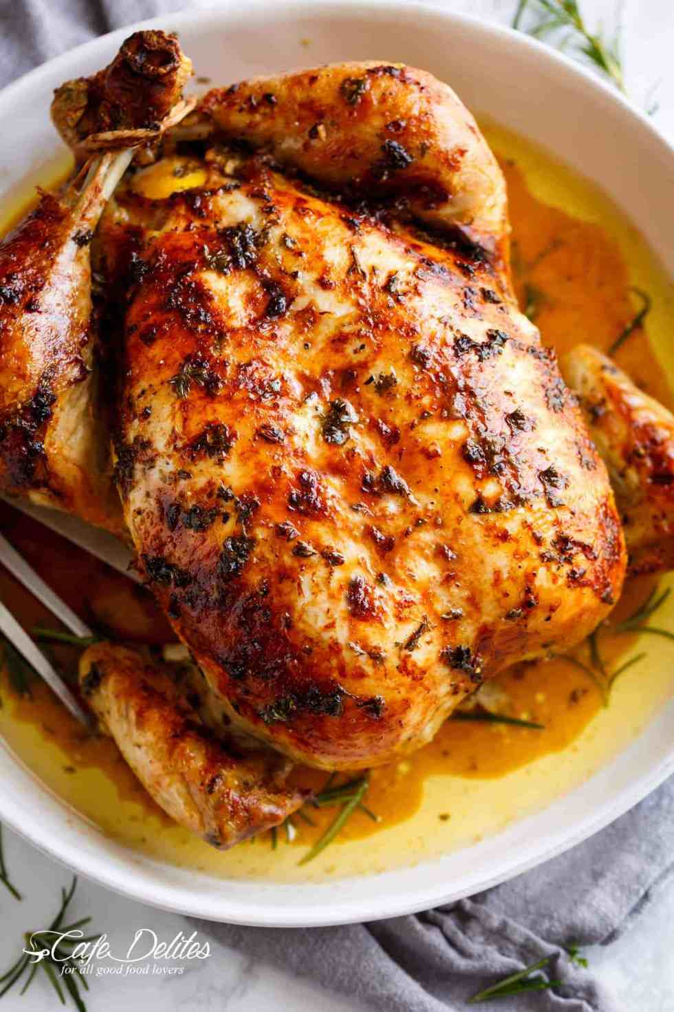 Roasted Whole Chicken Recipe
 Garlic Herb Butter Roast Chicken Cafe Delites