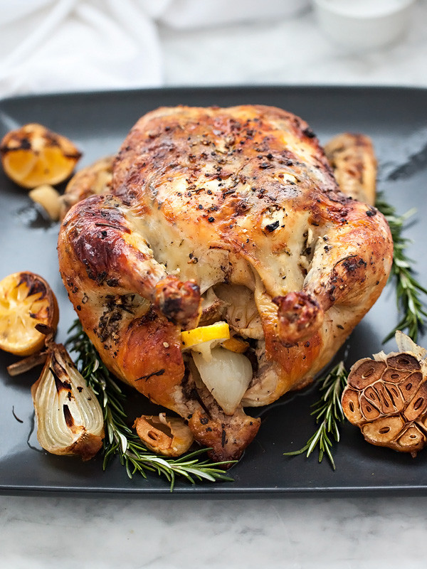 Roasted Whole Chicken Recipe
 Oven Roasted Chicken with Lemon Rosemary Garlic Butter