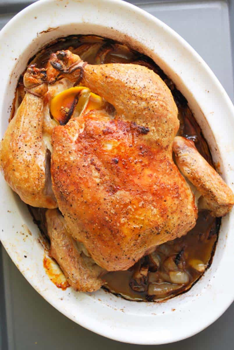 Roasting A Whole Chicken
 Simple Whole Roasted Chicken Recipe with Lemon