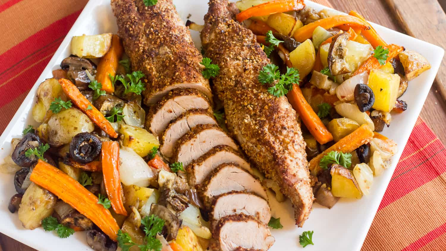 Roasting Pork Tenderloin
 Roasted Pork Tenderloin with Oven Roast Ve ables