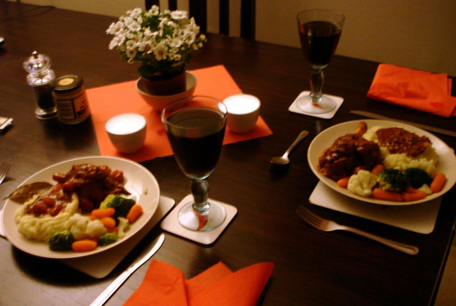 Romantic Dinner For Two
 Romantic Dinner For Two At Home World The colors are