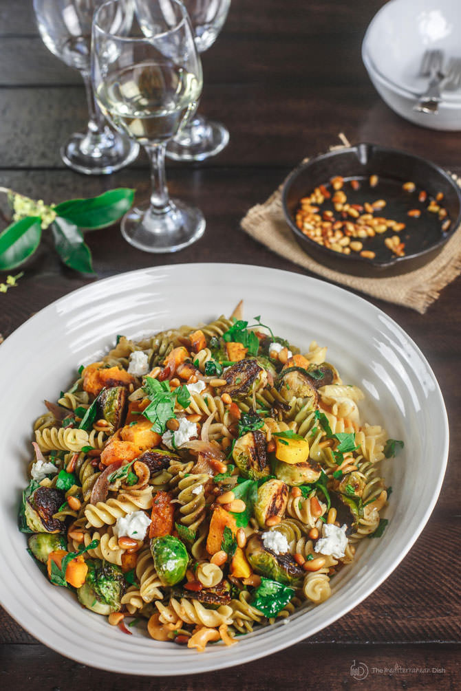 Rotini Pasta Salad
 Pasta salad with butternut squash and brussels sprouts