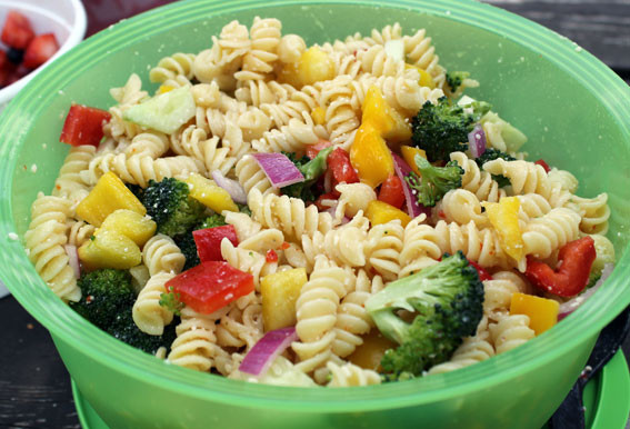 Rotini Pasta Salad
 Rotini Pasta Salad with Broccoli Florets and Bell Peppers