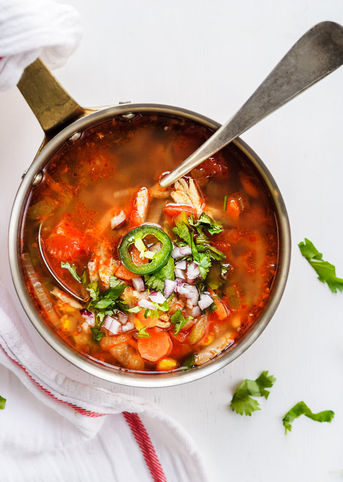 Rotisserie Chicken Soup
 Smoky Rotisserie Chicken Soup with corn & tomatoes Simple