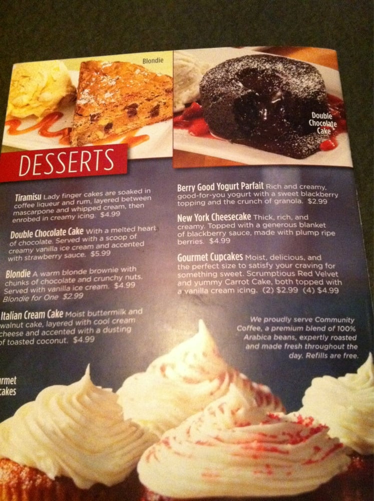 Ruby Tuesday Dessert Menu
 Dessert menu Yelp