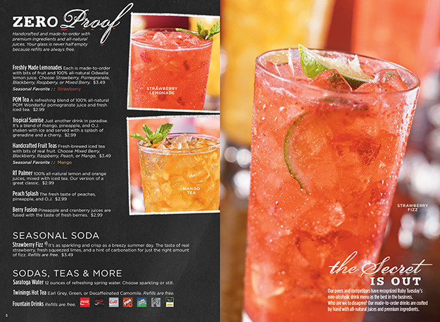 Ruby Tuesday Dessert Menu
 Drinks and Desserts but mostly Drinks A Food