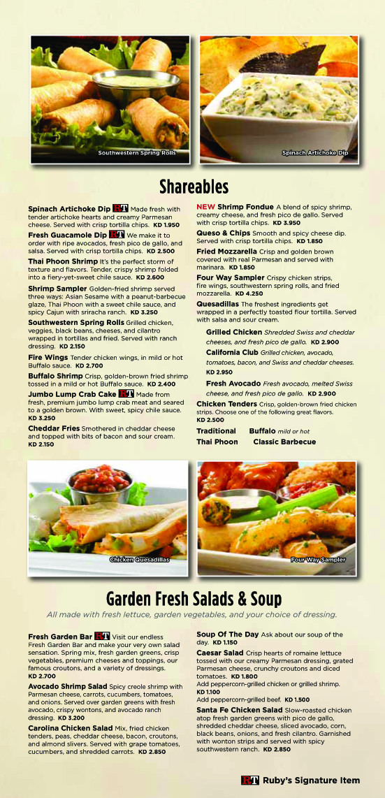 Ruby Tuesday Dessert Menu Ruby Tuesday Kuwait Home Delivery Menu Ruby T...