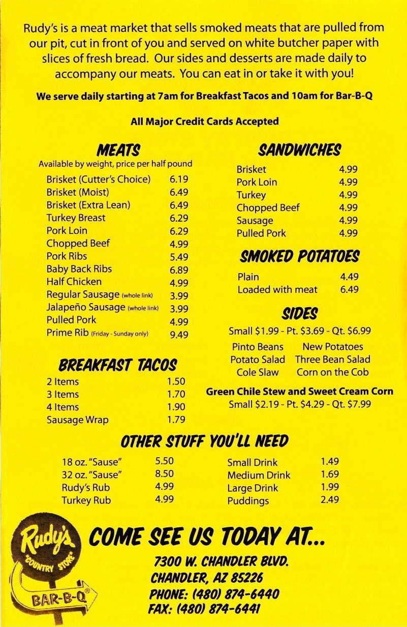 Rudy'S Bbq Sauce
 Rudy s Bbq Menu