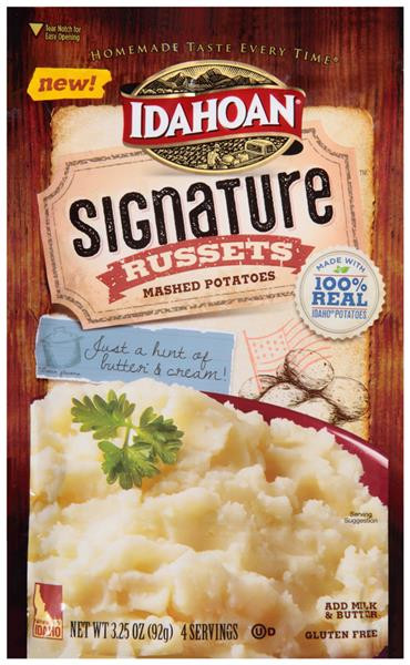 Russet Mashed Potatoes
 Idahoan Signature Russets Mashed Potatoes