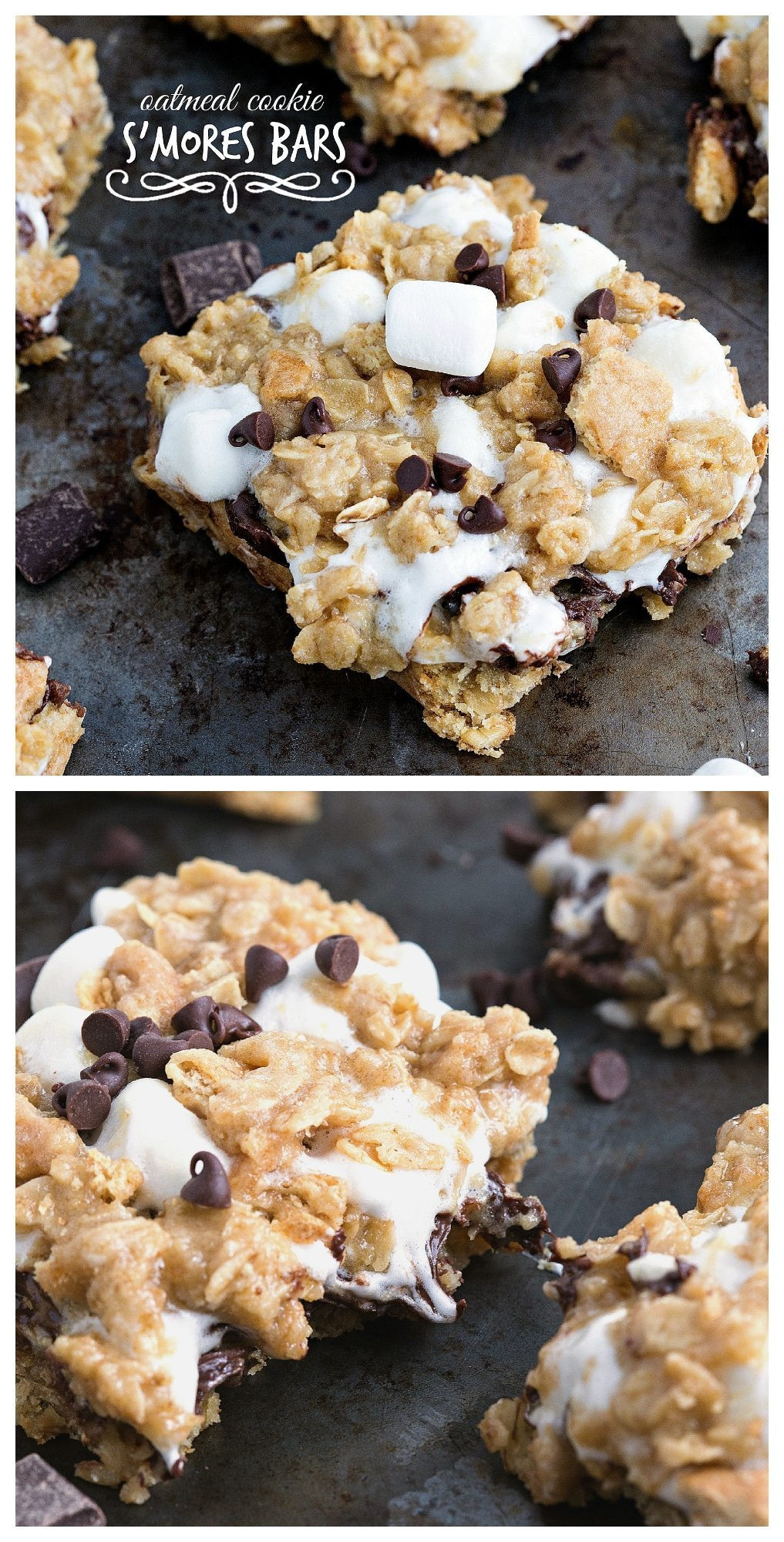 S Mores Dessert Bars
 Oatmeal Cookie S’mores Gooey Bars