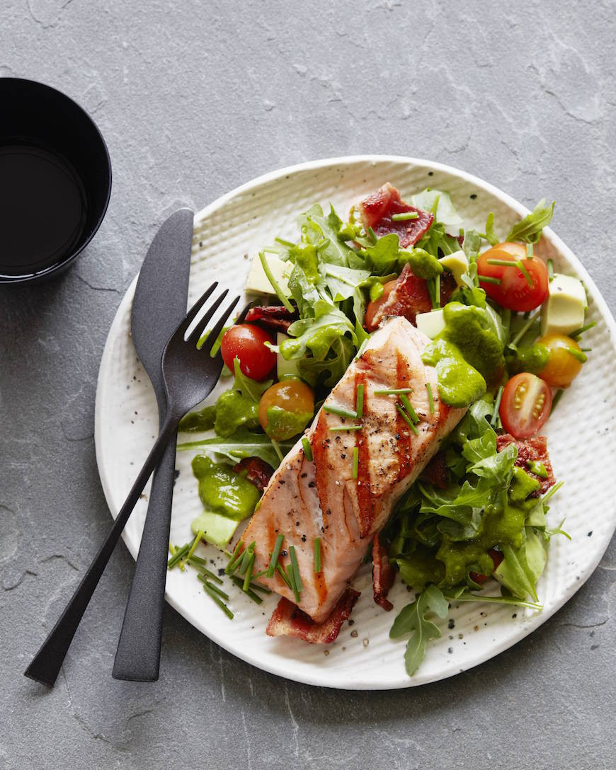 Salad With Salmon
 BLT Salmon Salad Cilantro Dressing What s Gaby Cooking