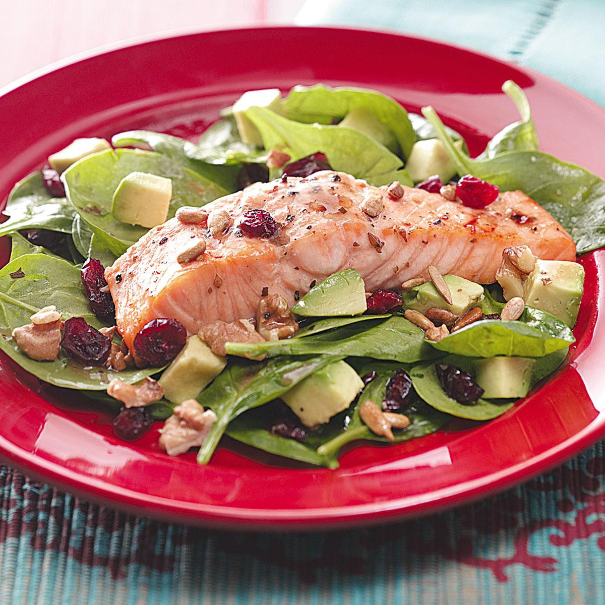 Salad With Salmon
 Balsamic Salmon Spinach Salad Recipe