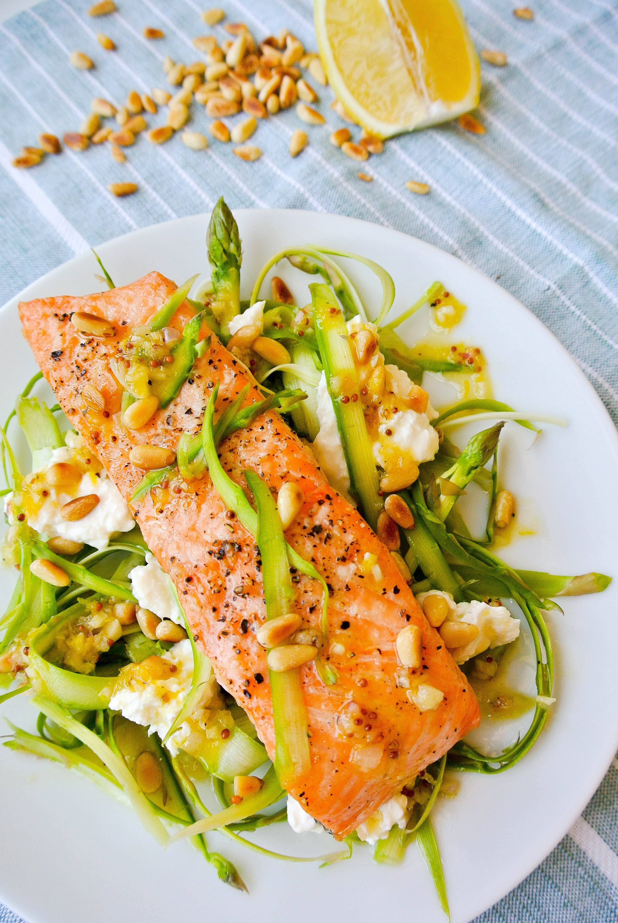 Salad With Salmon
 shaved asparagus salad with salmon kelly s ambitious