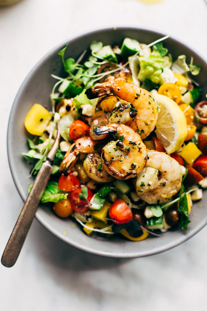 Salad With Shrimp
 Super Fresh Grilled Shrimp Salad with Honey Mustard