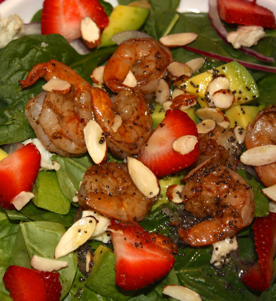 Salad With Shrimp
 Spinach Strawberry Salad with Shrimp