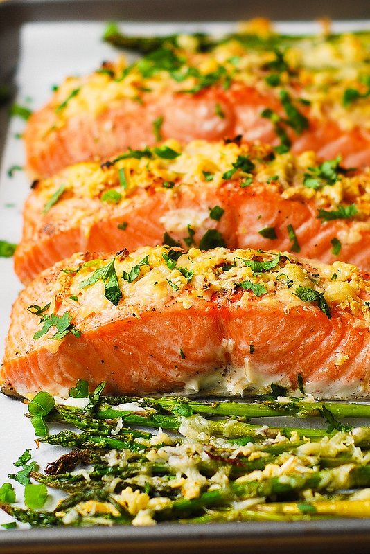 Salmon Dinner Ideas
 Garlic Parmesan Crusted Salmon and Asparagus Julia s Album