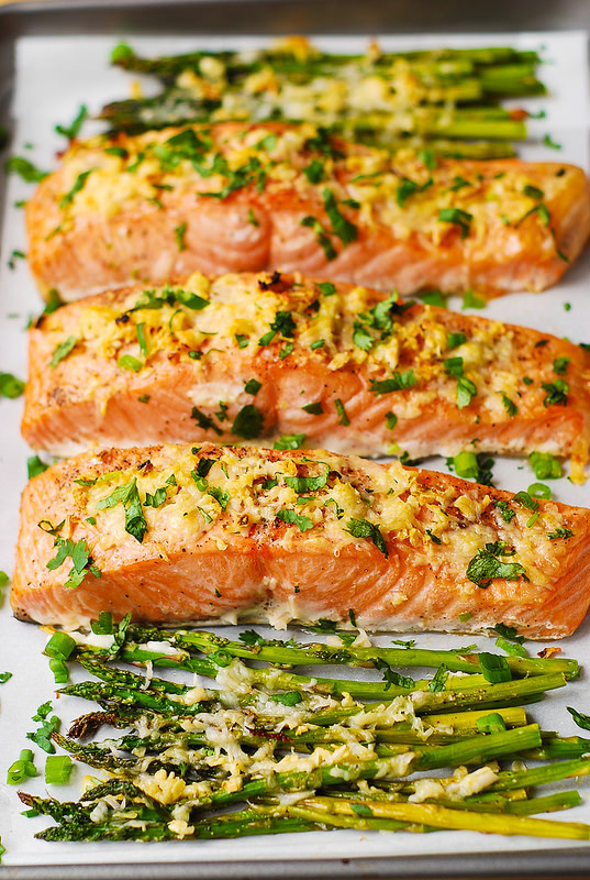 Salmon Dinner Ideas
 Garlic Parmesan Crusted Salmon and Asparagus Julia s Album