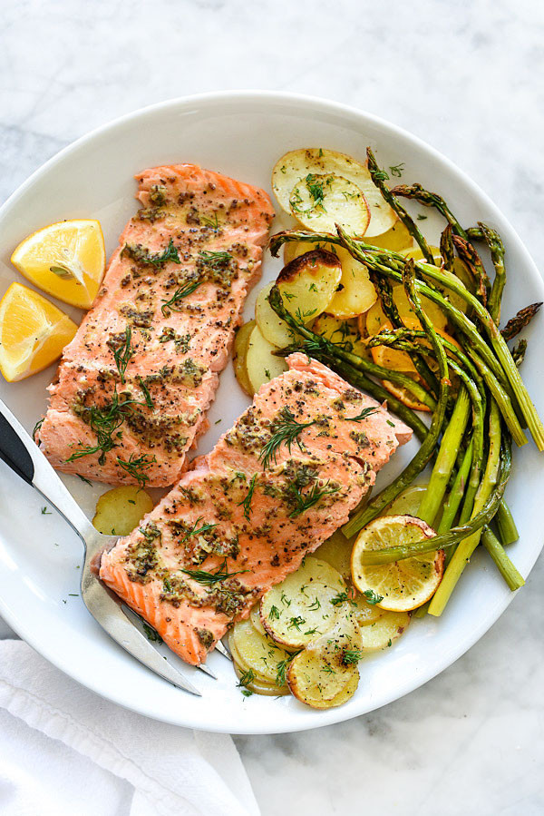 Salmon Dinner Ideas
 Mustard Salmon Sheet Pan Dinner